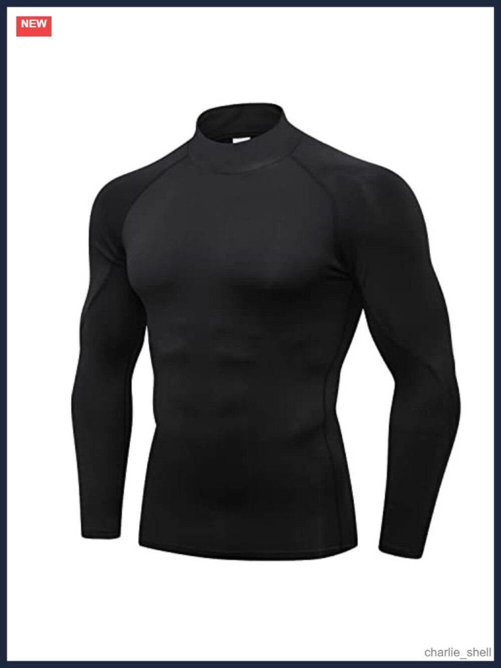 Men's Compression Shirt Long Sleeve Mock Turtleneck Workout Top